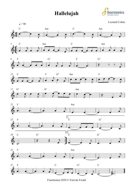 Hallelujah Leonard Cohen Sheet Music For All Instruments Sheet Music