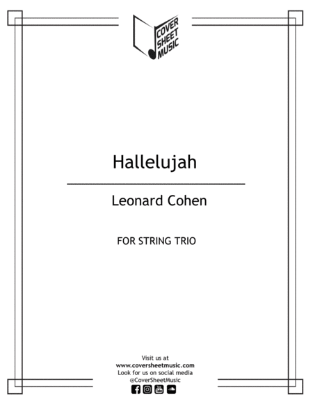 Hallelujah Leonard Cohen String Trio Sheet Music