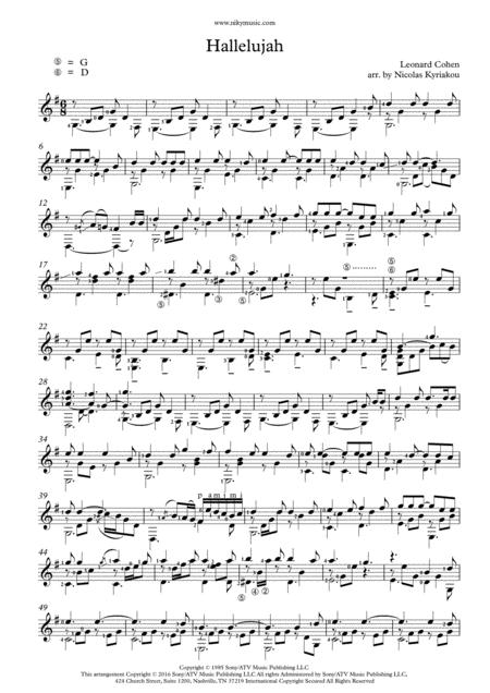 Free Sheet Music Hallelujah Notation Only