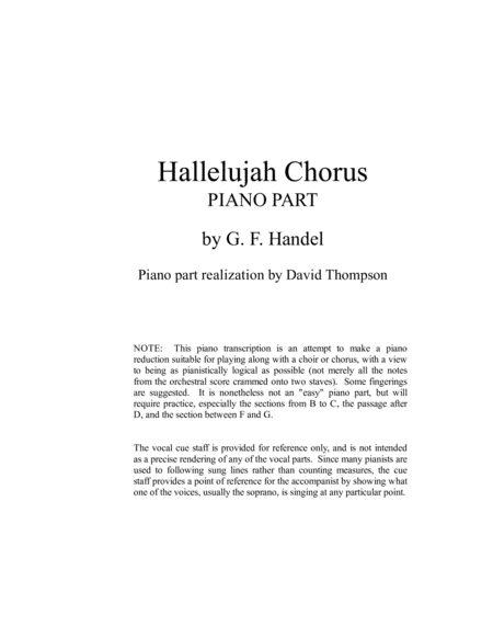 Hallelujah Piano Accompaniment Sheet Music