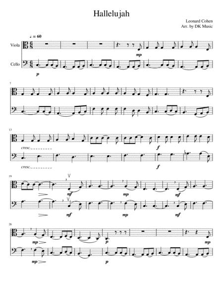 Hallelujah Viola Cello Duet Sheet Music