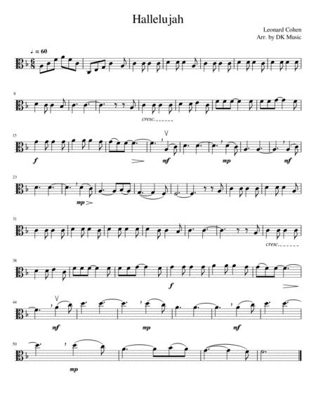 Hallelujah Viola Solo Sheet Music