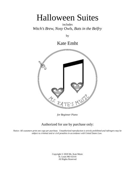 Free Sheet Music Halloween Suite I Witches Brew Nosy Owls Bats In The Belfry Beginner Piano