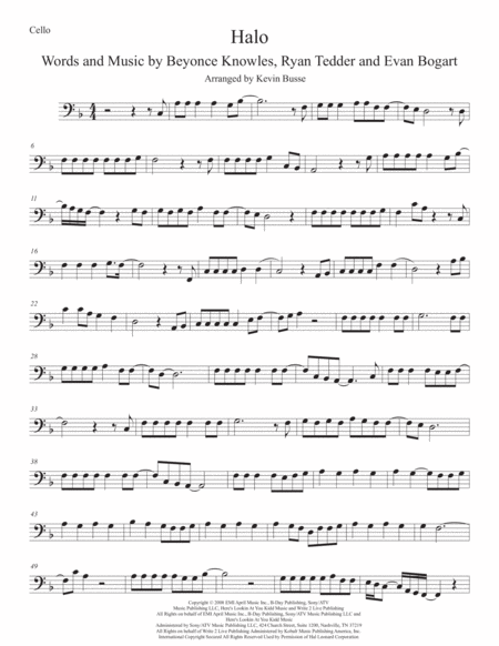 Free Sheet Music Halo Cello