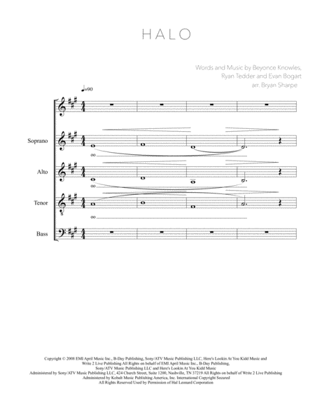 Free Sheet Music Halo Satb A Cappella