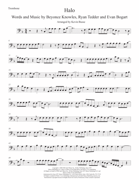 Free Sheet Music Halo Trombone