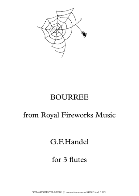 Handel Bourree From Royal Fireworks Music Easy Arrangement For 3 Flutes Sheet Music