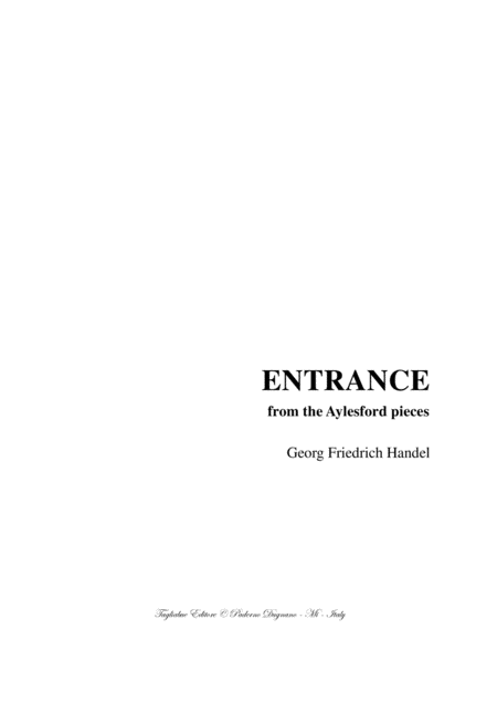 Free Sheet Music Handel Entrance From The Aylesford Pieces For Piano Organ