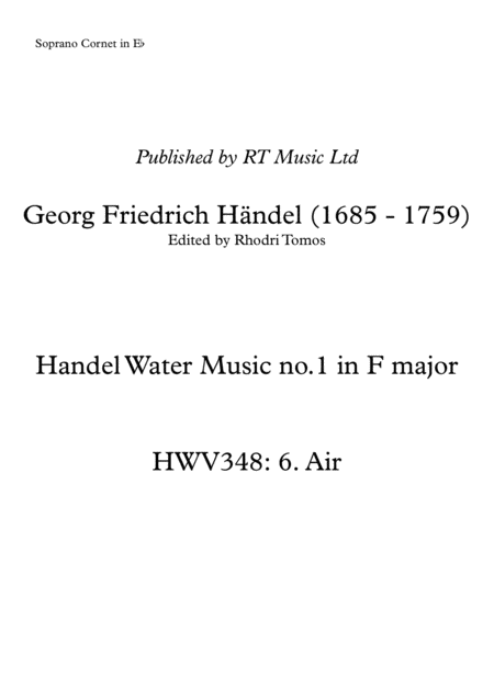 Handel Hwv348 No 5 Air Solo Parts Sheet Music