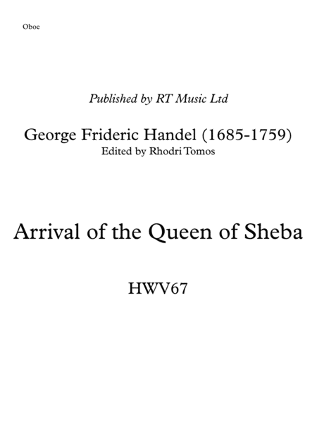 Free Sheet Music Handel Hwv67 Queen Of Sheeba Violin Oboe Trumpet Solo Parts