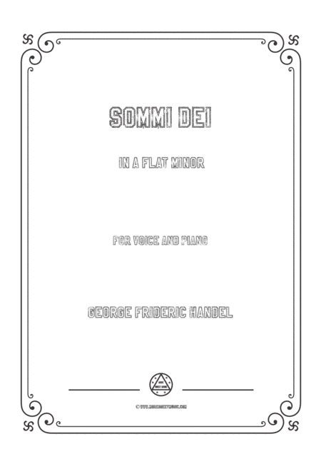 Free Sheet Music Handel Sommi Dei In A Flat Minor For Voice And Piano