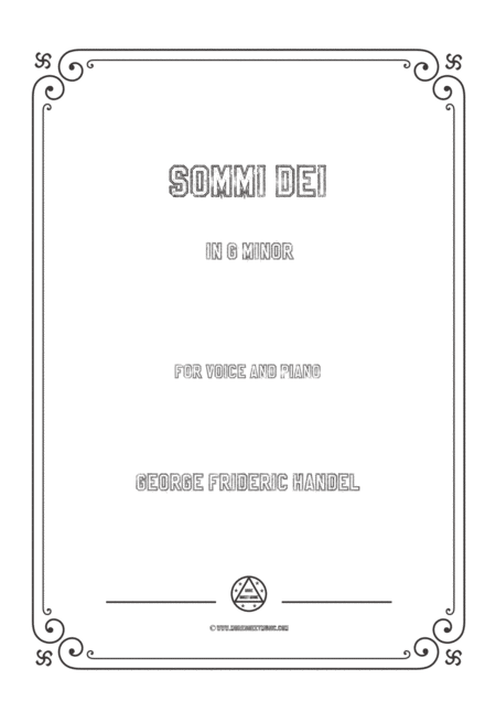 Handel Sommi Dei In G Minor For Voice And Piano Sheet Music