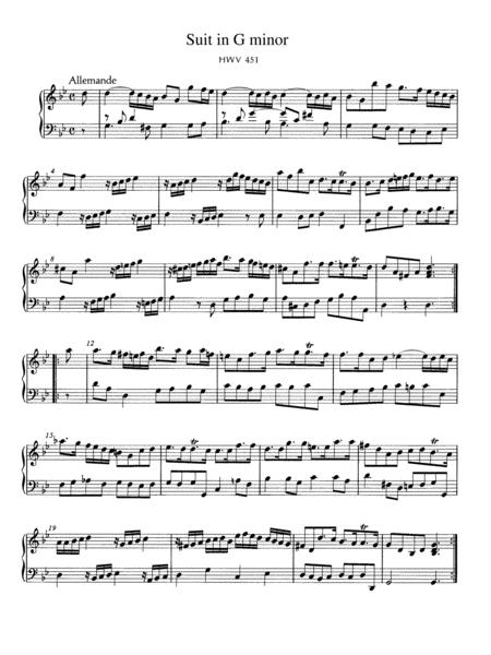 Handel Suite In G Minor Hwv 451 Original Version Sheet Music