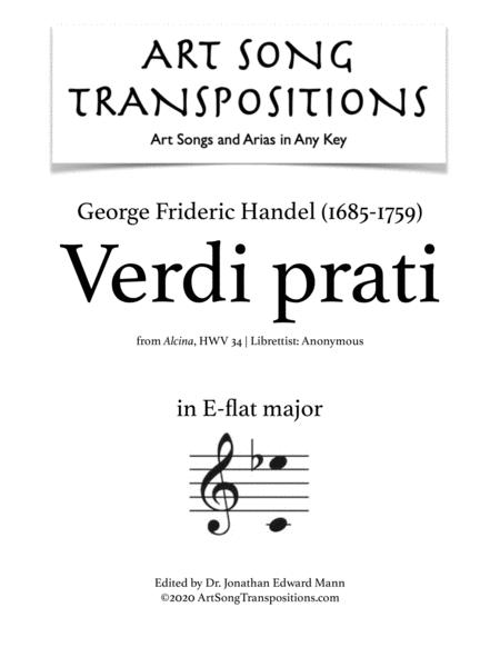 Free Sheet Music Handel Verdi Prati Transposed To E Flat Major