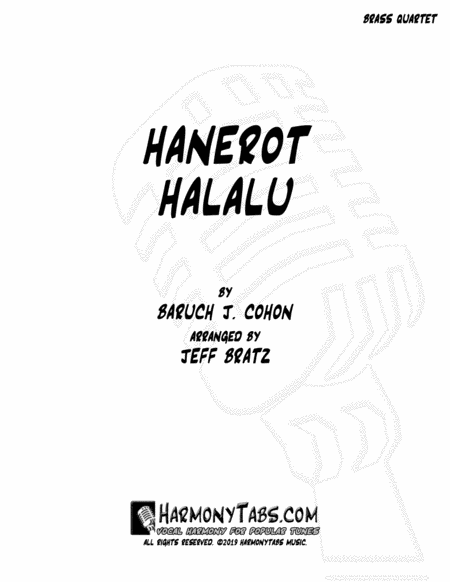 Free Sheet Music Hanerot Halalu Brass Quartet