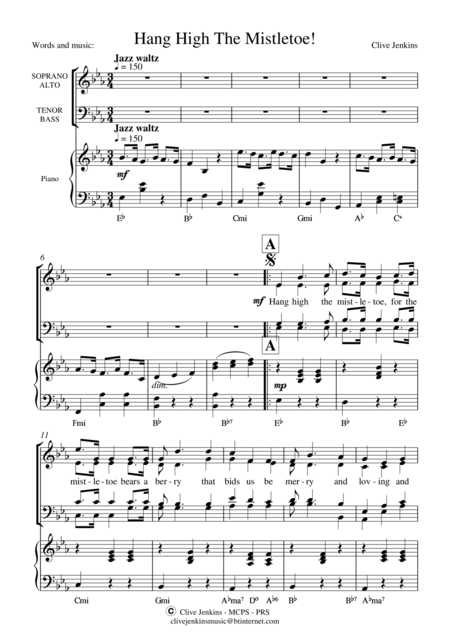 Free Sheet Music Hang High The Mistletoe