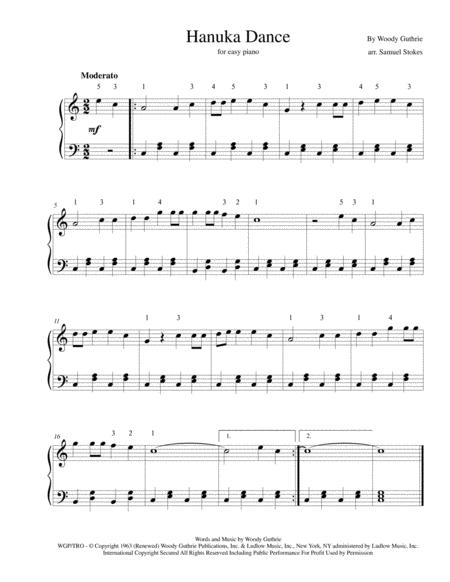 Hanuka Dance Hanukkah Dance For Easy Piano Sheet Music