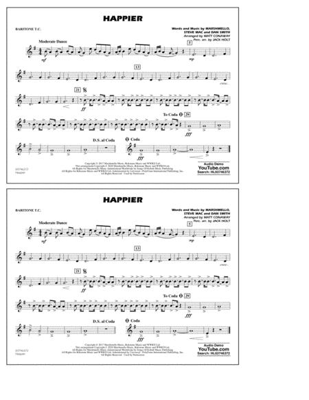 Free Sheet Music Happier Arr Matt Conaway And Jack Holt Baritonet C