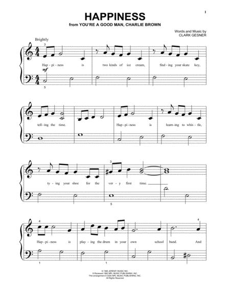 Free Sheet Music Happiness From You Re A Good Man Charlie Brown