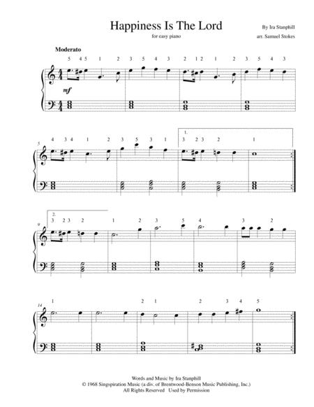 Happiness Is The Lord For Easy Piano Sheet Music