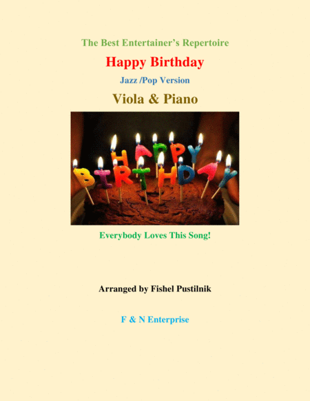 Free Sheet Music Happy Birthday Piano Background For Viola And Piano