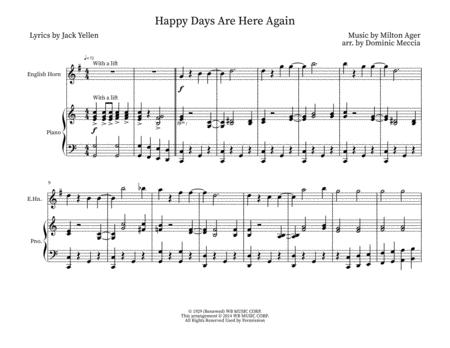 Free Sheet Music Happy Days Are Here Again Bassoon And Piano