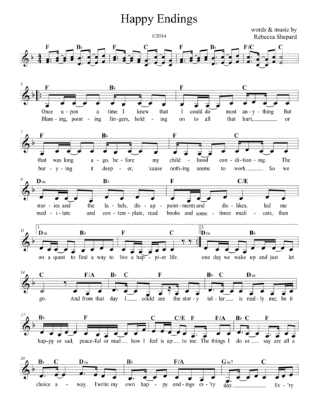 Free Sheet Music Happy Endings