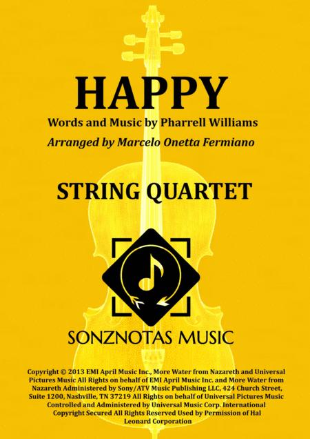 Happy Pharrell Williams Sheet For String Quartet Score And Parts Sheet Music