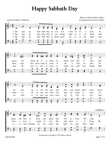 Happy Sabbath Day Sheet Music