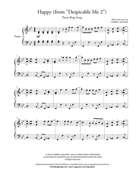 Happy Short Piano Solo Sheet Music