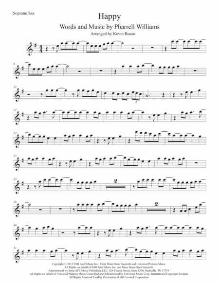 Happy Soprano Sax Sheet Music