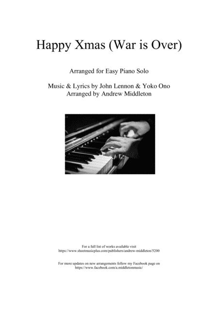 Free Sheet Music Happy Xmas War Is Over Arranged For Easy Piano Solo