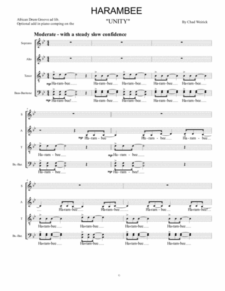 Harambe Unity A Kwanzaa Anthem Sheet Music