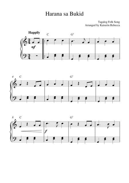 Harana Sa Bukid Piano Solo With Chords Sheet Music