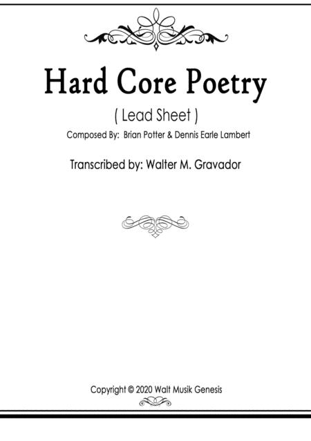 Hard Core Poetry Sheet Music