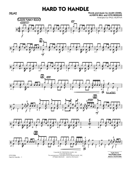 Free Sheet Music Hard To Handle Arr Paul Murtha Drums