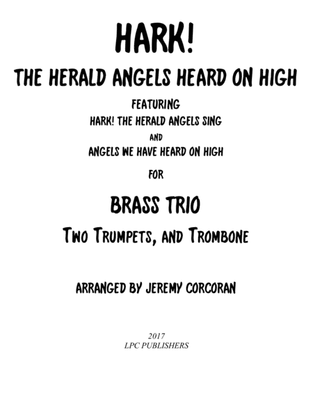 Hark The Herald Angels Heard On High For Brass Trio Sheet Music