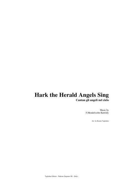 Hark The Herald Angels Sing Christmas Carol Arr For Satb Choir Sheet Music