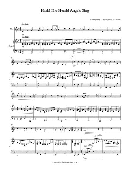 Hark The Herald Angels Sing For B Flat Clarinet Solo With Piano Accompaniment New Sheet Music