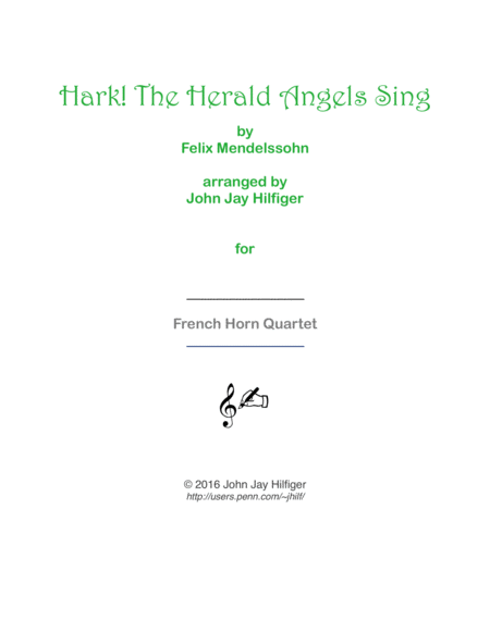 Hark The Herald Angels Sing For Horns Sheet Music