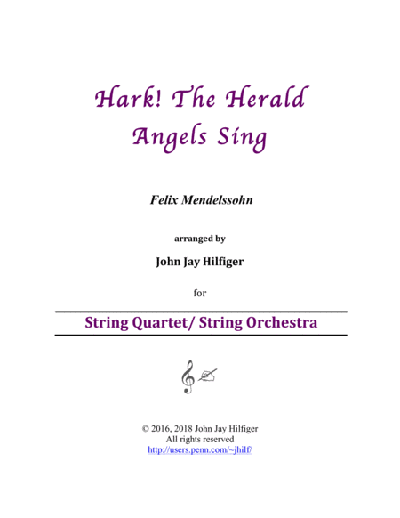 Hark The Herald Angels Sing For Strings Sheet Music