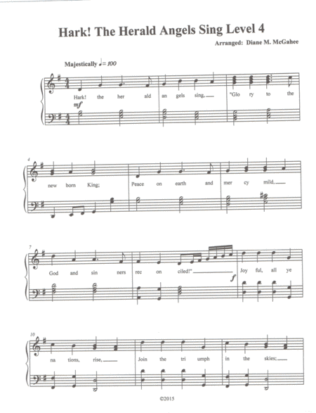 Hark The Herald Angels Sing Level 4 Sheet Music