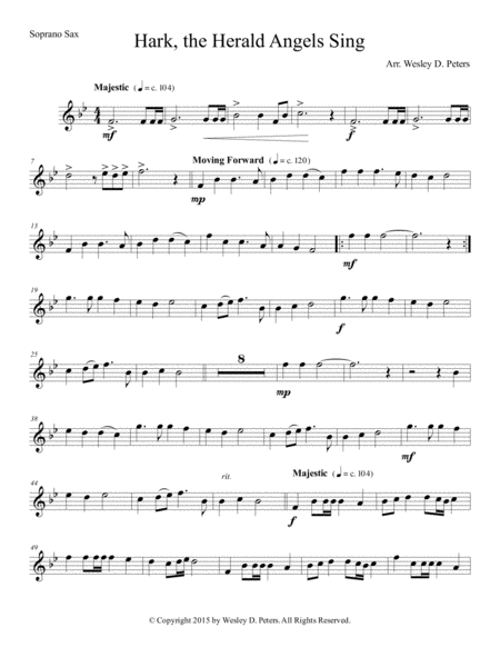 Hark The Herald Angels Sing Sax Sextet Sheet Music