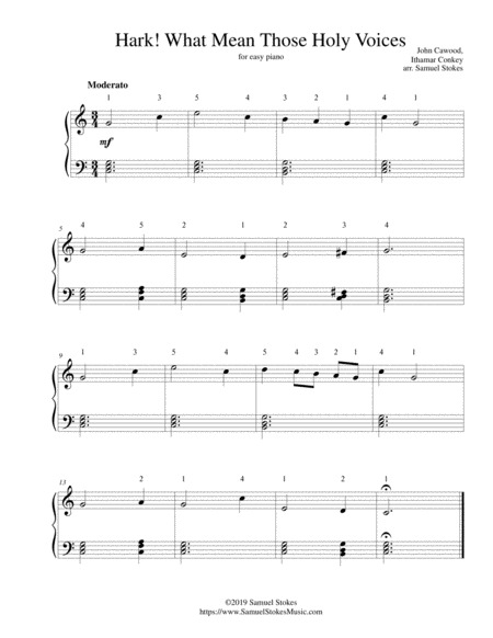 Free Sheet Music Hark What Mean Those Holy Voices For Easy Piano