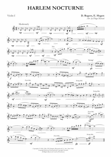 Free Sheet Music Harlem Nocturne For String Quartet