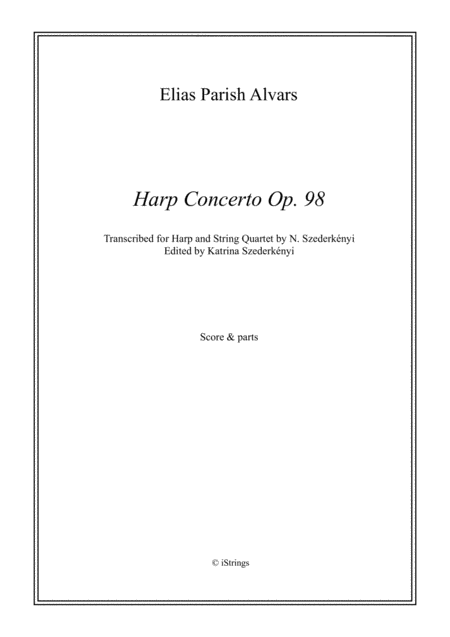 Harp Concerto Op 98 Harp String Quartet Sheet Music