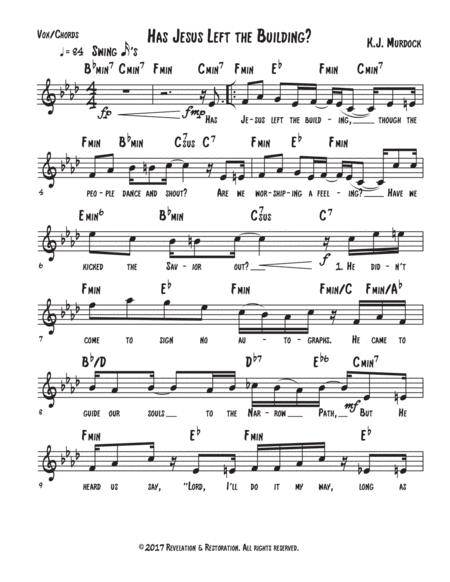 Has Jesus Left The Building Sheet Music