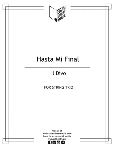 Hasta Mi Final String Trio Sheet Music