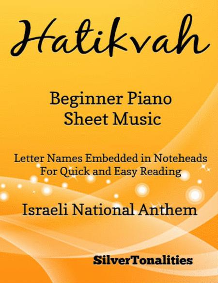 Free Sheet Music Hatikvah Beginner Piano Sheet Music