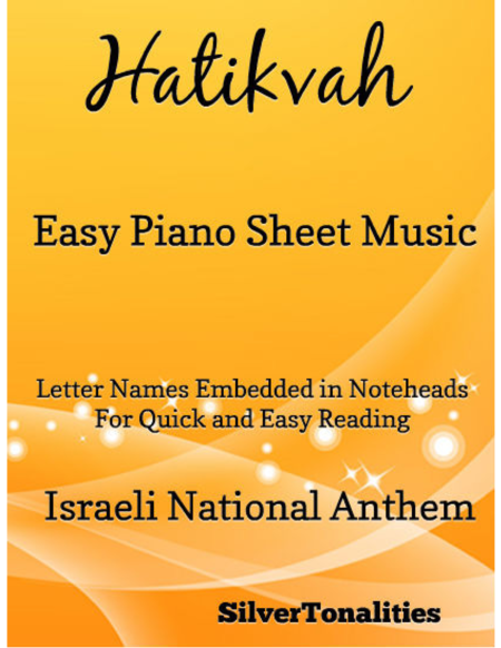 Hatikvah Easy Piano Sheet Music Sheet Music